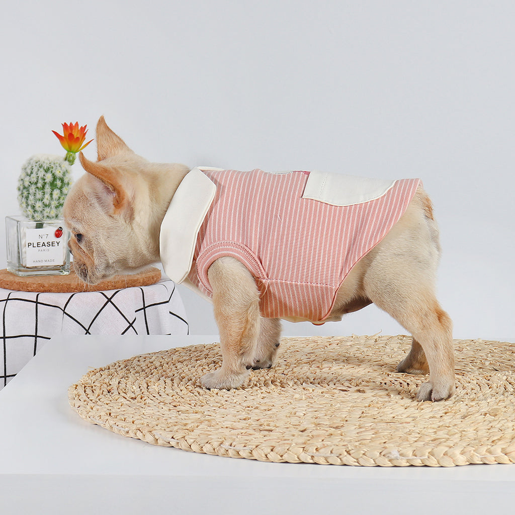 Pet Dog Tied Buckle Undershirt Cute Eggshell Clothes