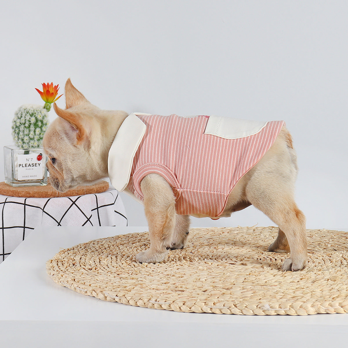 Pet Dog Tied Buckle Undershirt Cute Eggshell Clothes