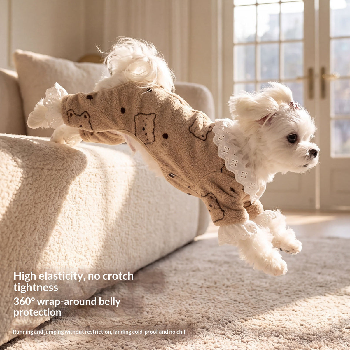 Pet Fleece-lined Four-legged Warm Fleece Coat