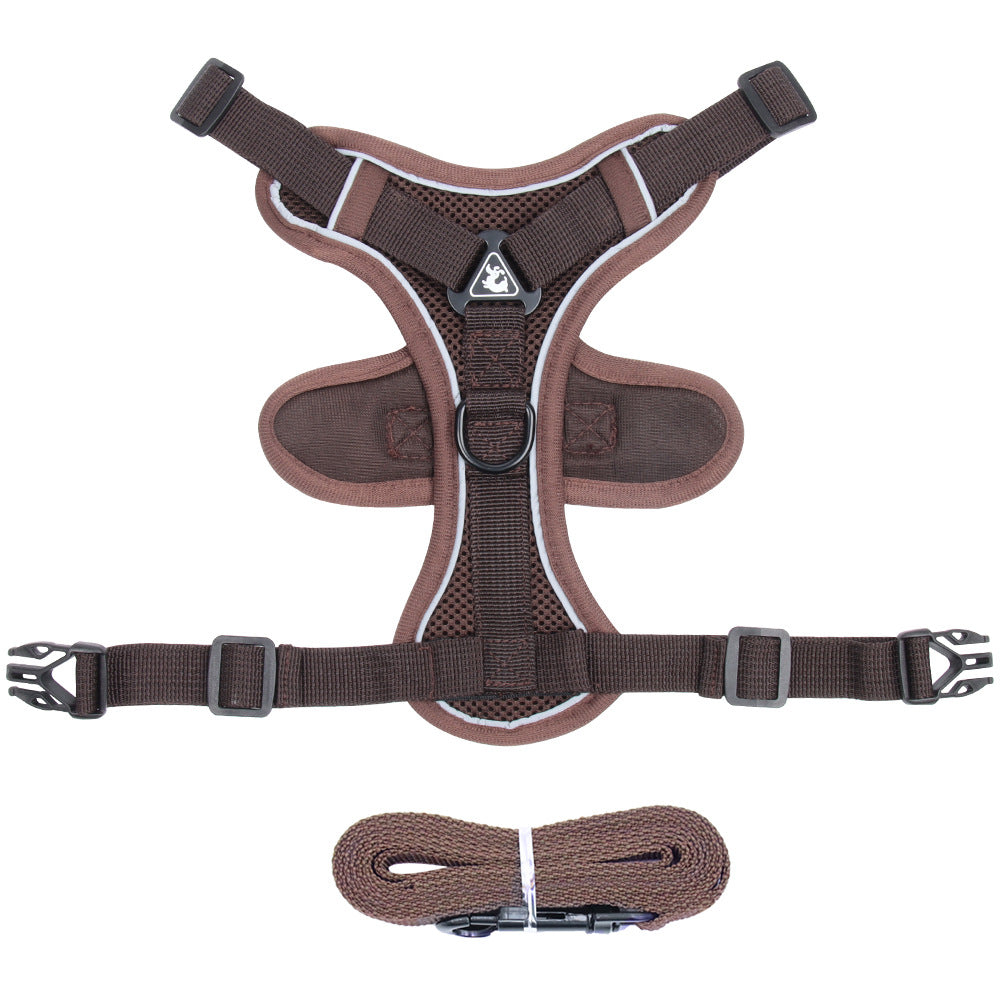 Large Cat Harness And Leash Set Escape Proof Adjustable Mesh Vest With Reflective Strips, No-Choke Soft Breathable Harness For Small Dog Big Kitten