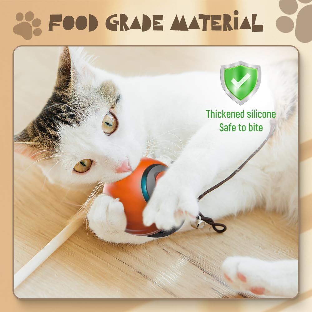Interactive Cat Toys Balls For Indoor Cats Dogs Rolling Ball Motion Activate Rolling Ball With Touch Control Interactive Self Moving Balls Toys For