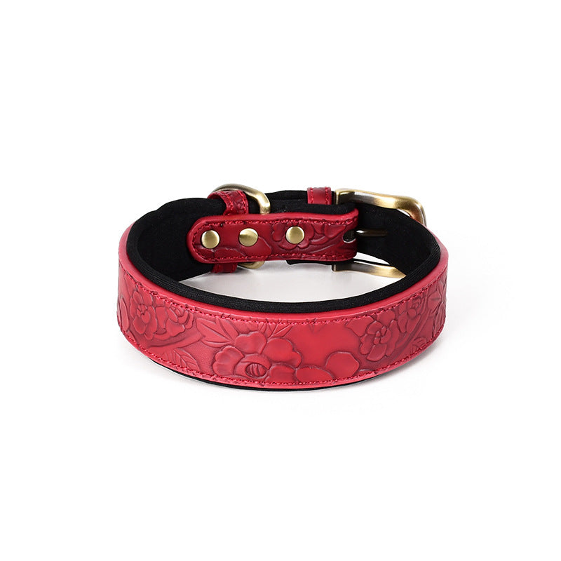 Pet Supplies Patterned Leather Dog Collar