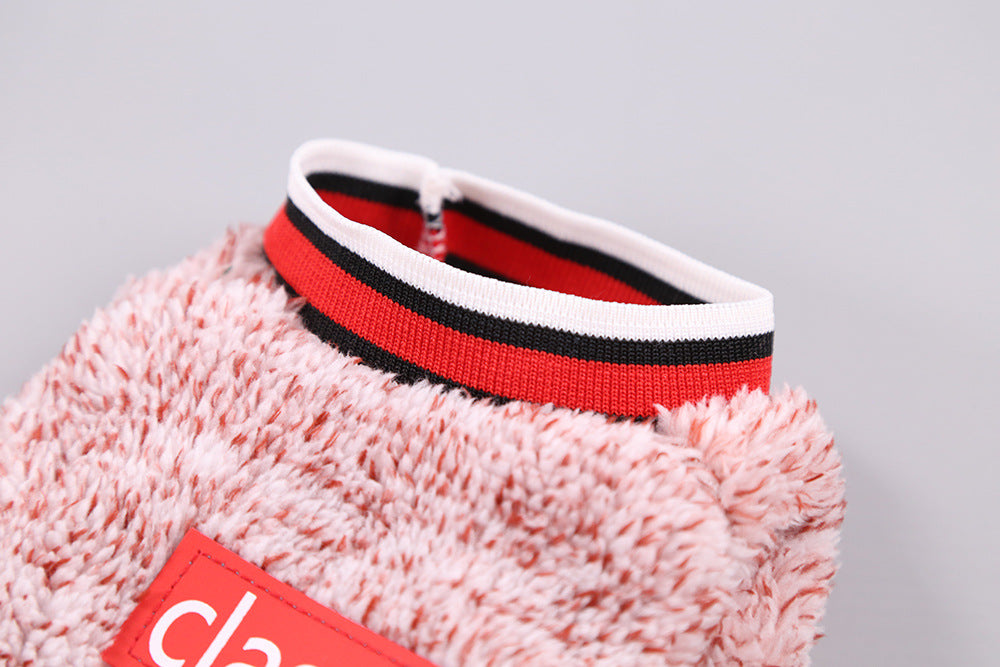 Lambswool Pet Dog Cat Autumn And Winter Sports Two Feet Warm Clothes