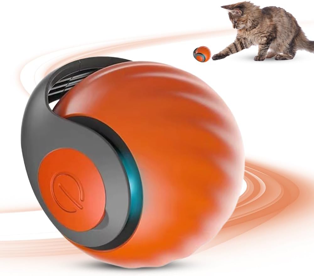 Interactive Cat Toys Balls For Indoor Cats Dogs Rolling Ball Motion Activate Rolling Ball With Touch Control Interactive Self Moving Balls Toys For