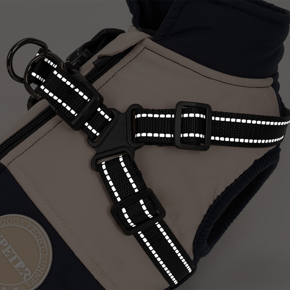 Pet Dog Windproof Chest Back Integrated Cloth