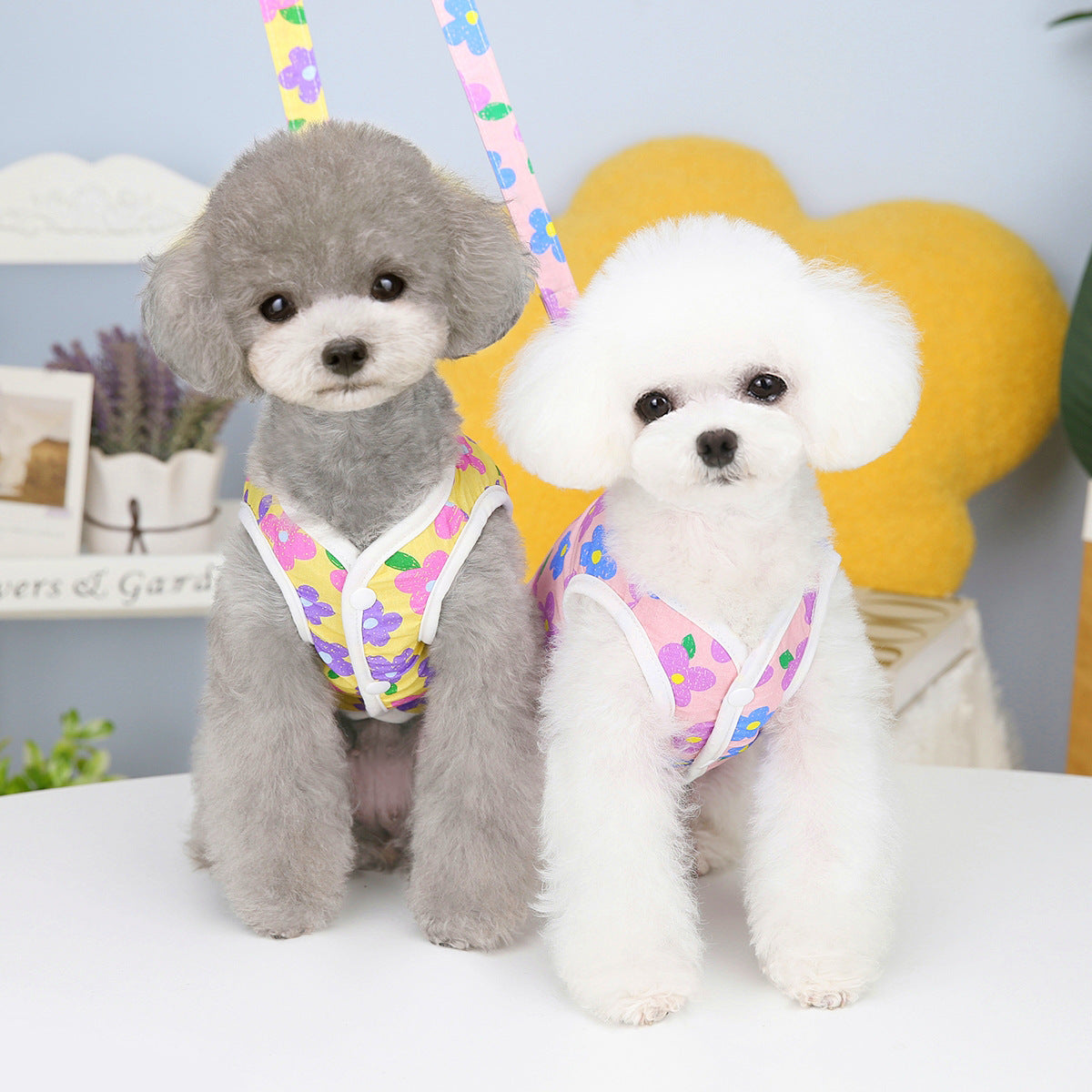 Chest Back Traction Rope Pet Clothing 23 Flowers Chest Back With Rope