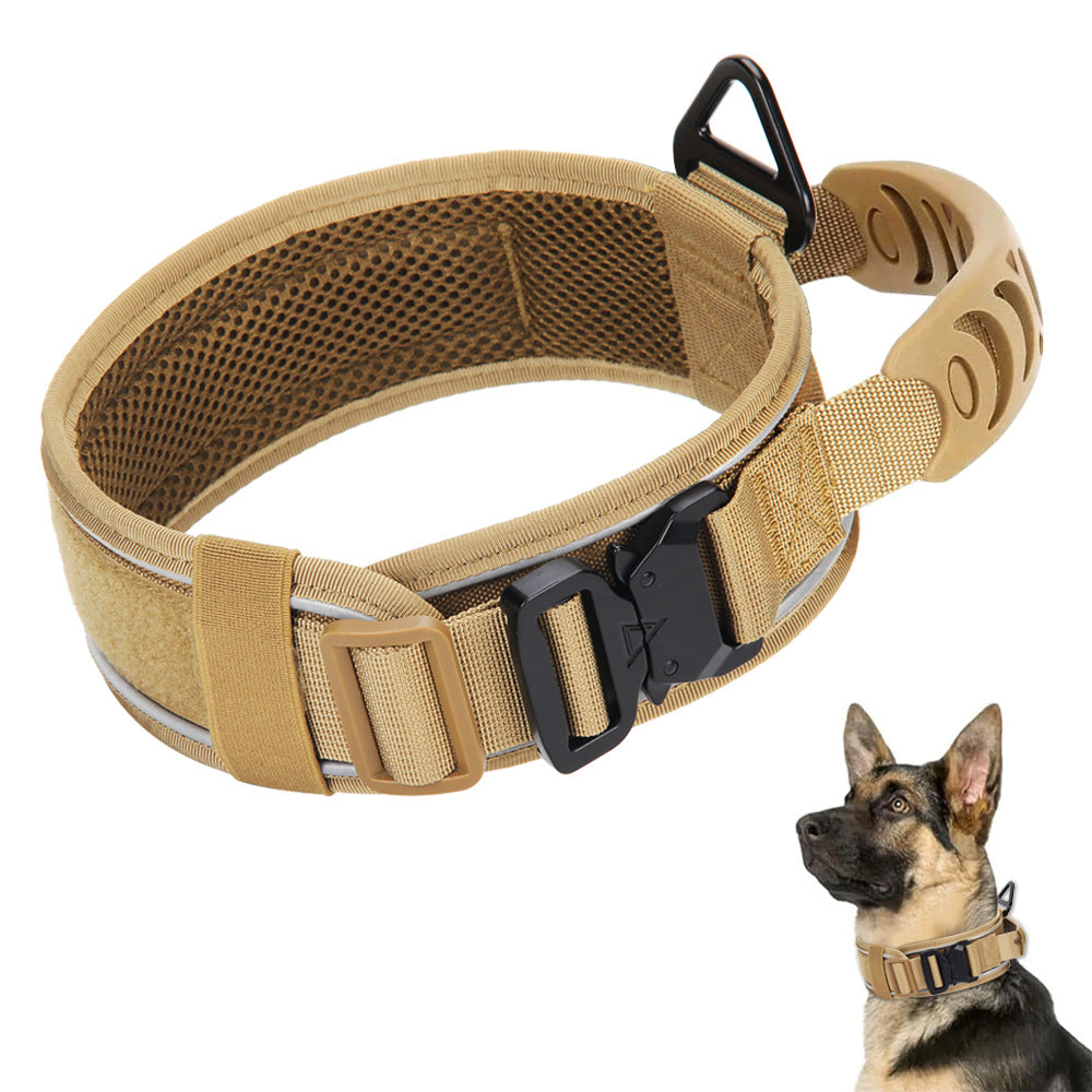 C4 Reflective Dog Collar Tactical Metal Buckle Dog Collar