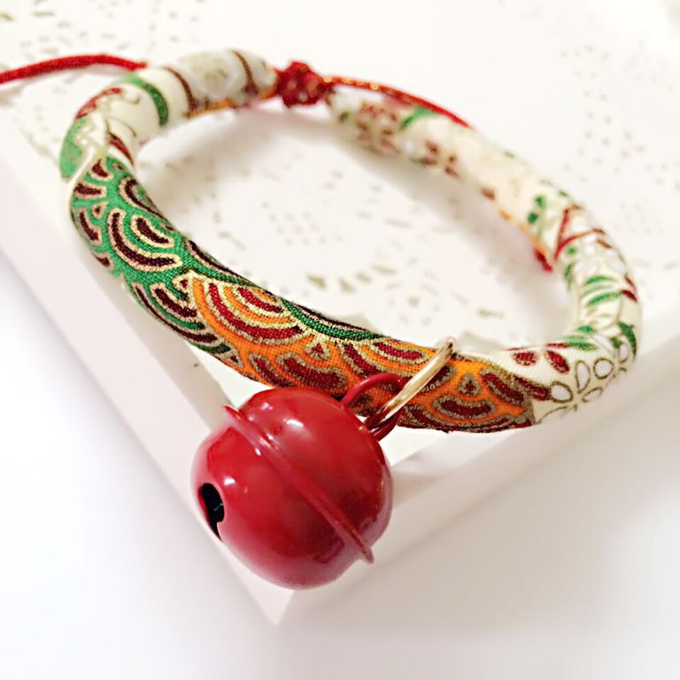 Japanese style handmade pet cat and dog collar