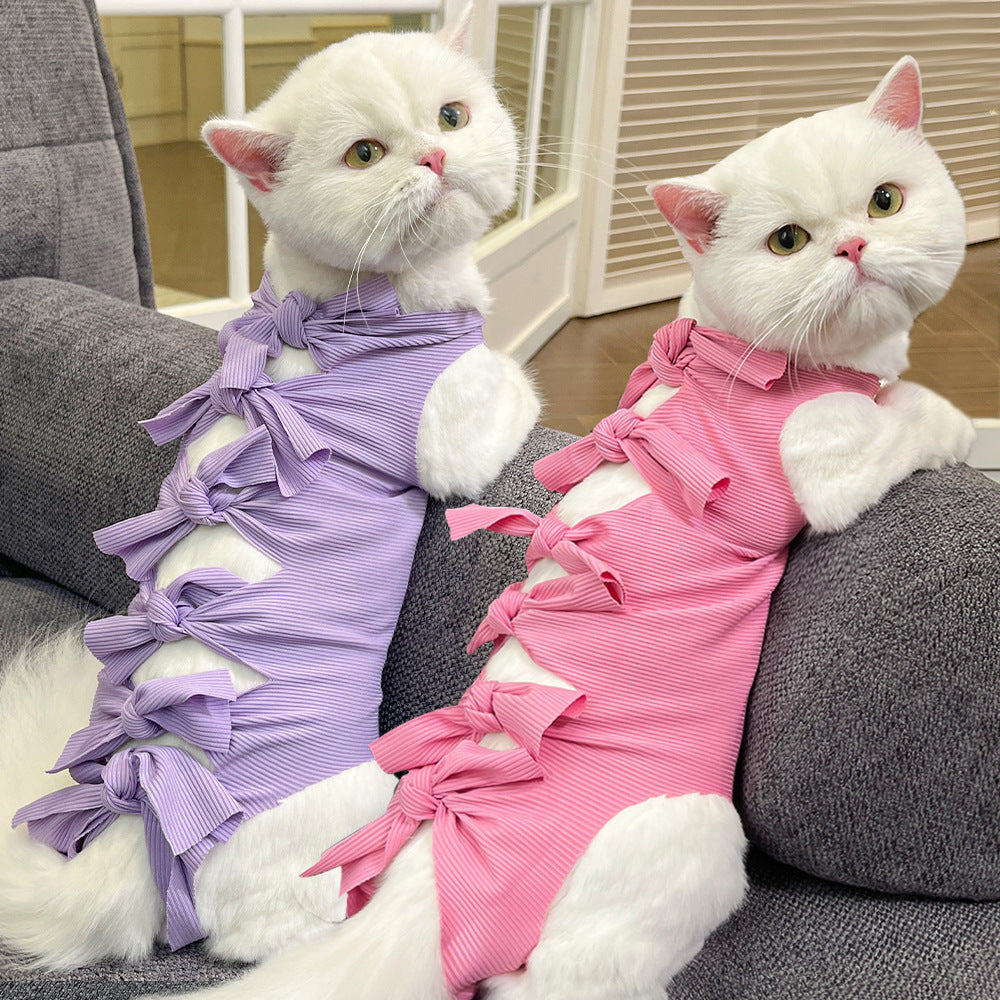 Lace-up Cat Sterilization Clothing Post-operation Polyester