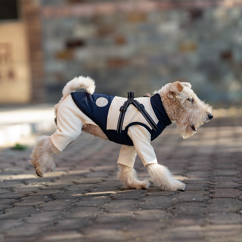 Pet Dog Windproof Chest Back Integrated Cloth