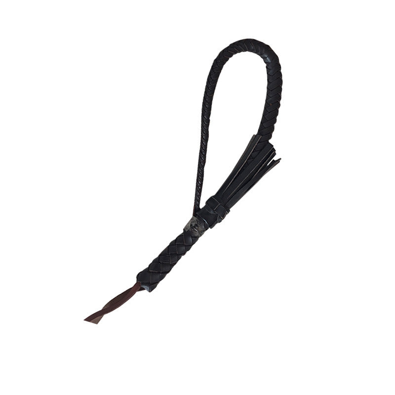 Simple Home Portable Full Leather Woven Horsewhip