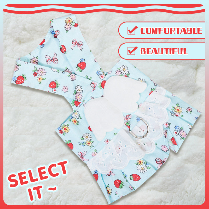 Dog Harness Dress With Leash Set Cute Puppy Dresses With Angel Wings Fashion Outfit Clothing Chihuahua Clothes Pet Harness Set