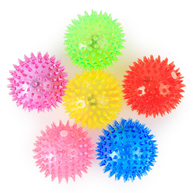 Pet sound flashing thorn ball