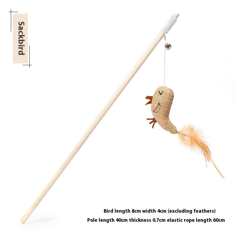 Solid Wood Wooden Pole Pet Cat Toy