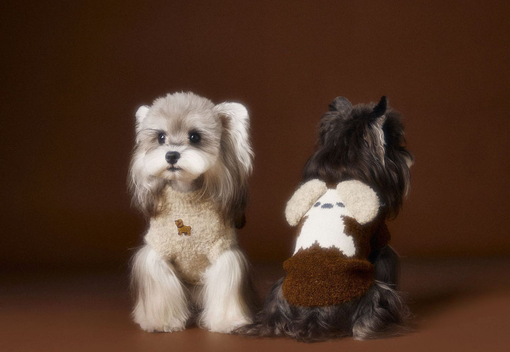 Autumn And Winter Sleeveless Teddy Schnauzer Bichon Puppy Head Three-dimensional Ear Sweater Vest