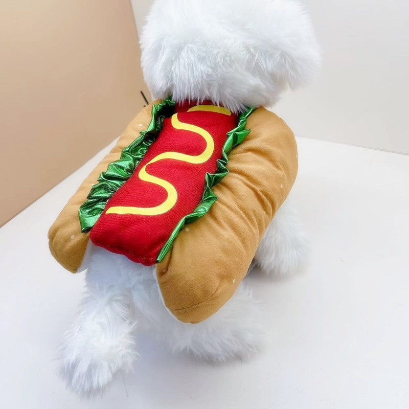 Dog Cat Dress Up Warm Carnival Christmas Hot Dog Hamburger Costume