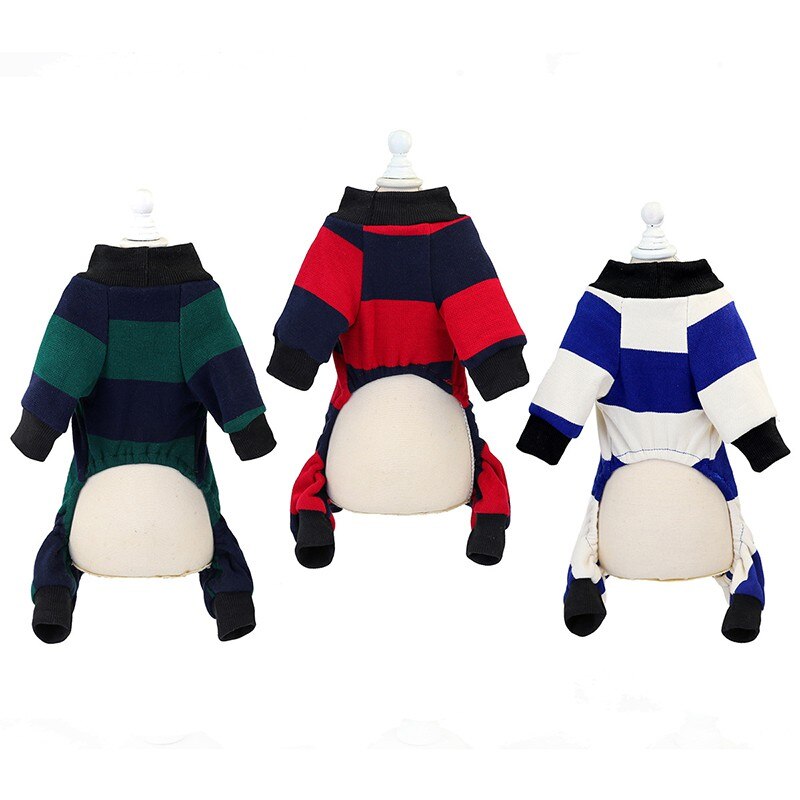 Dog clothes stripes plus velvet