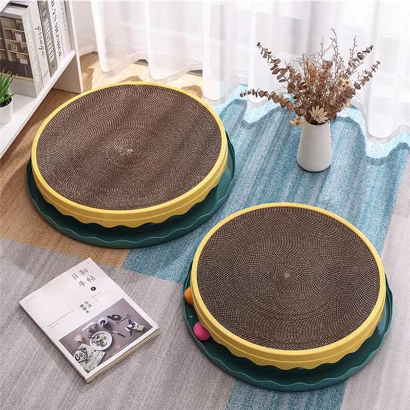Round Cat Scratcher Toy Cat Scratcher Pad With Ball Interactive Training Exercise Mouse Play Toy With Ball Scratching Board Cat Scratcher Interactive