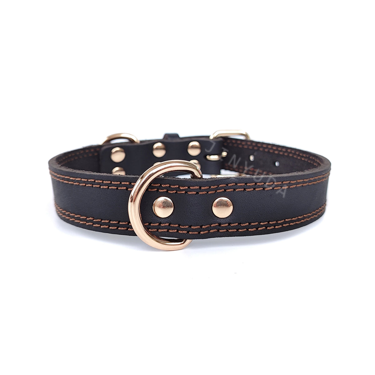 Full-grain Leather Pet Collar With Double D-rings