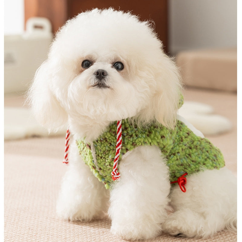 Christmas Dog Clothes, Warm And Thick Autumn And Winter, With Colorful Dots That Can Lead Small And Medium-sized Dogs, Two-legged Clothes, Pet Cat