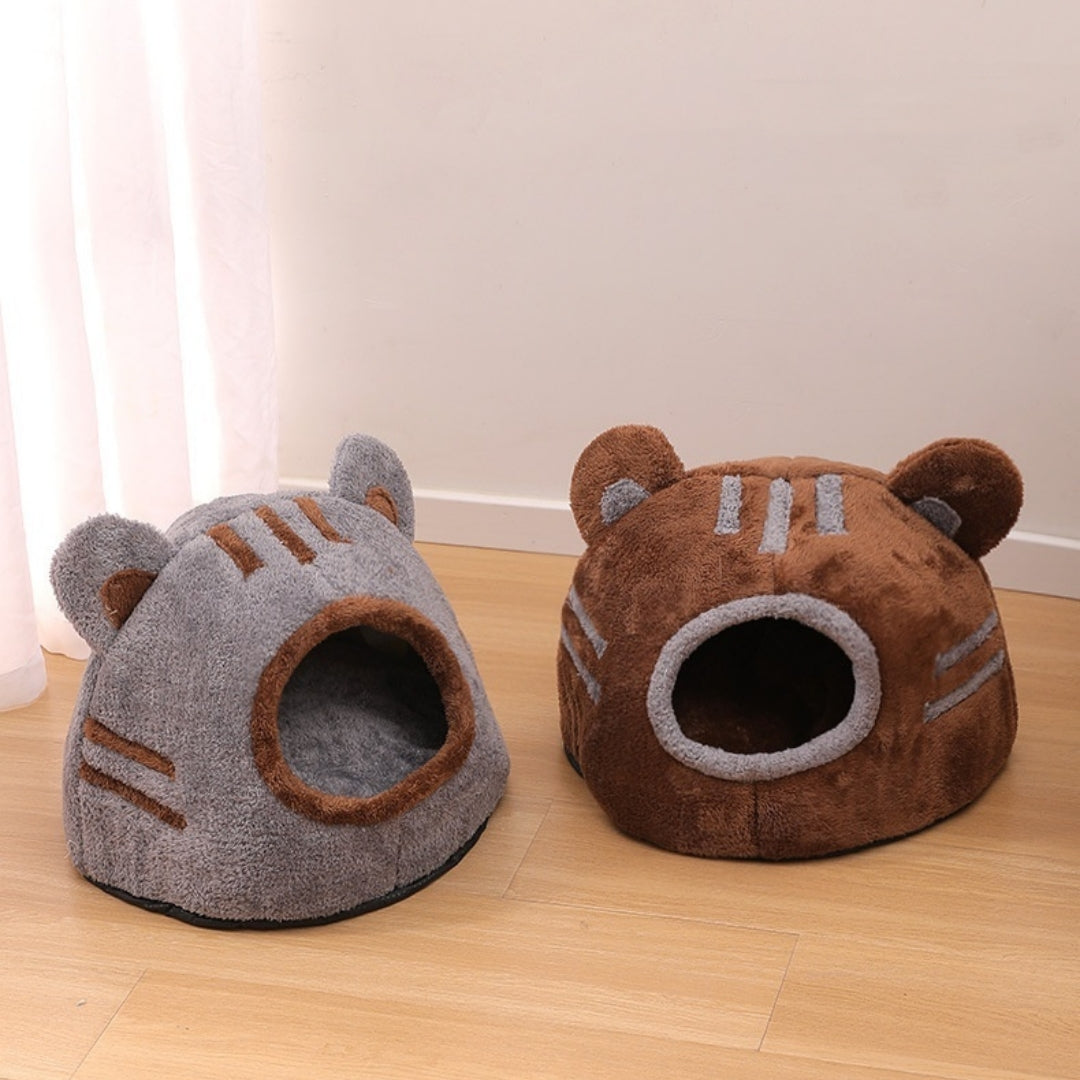 Semi-closed Design Bear Head Cat Nest Detachable Autumn And Winter Warm Thickened