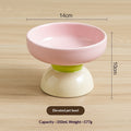 Macaron Color-Block Ceramic Elevated Pet Bowl