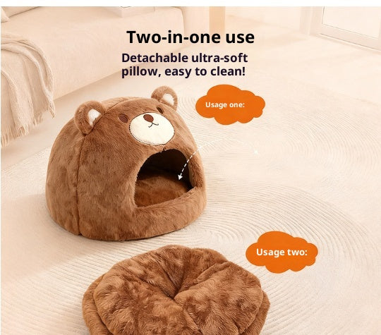 Cat Nest Winter Warm Closed Sleeping Kennel Four Seasons Universal