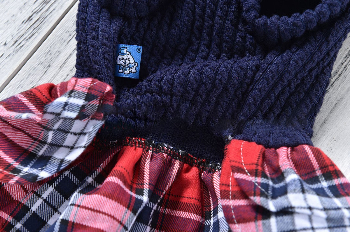 Dog Plaid Skirt Princess Skirt Autumn And Winter Pet Clothes