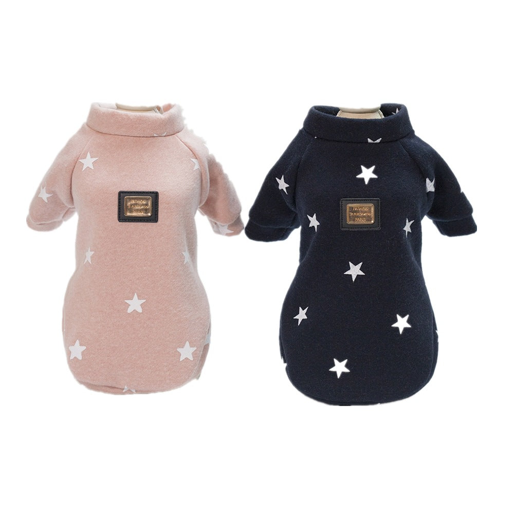 Pet Clothes Autumn And Winter Five-pointed Star Sweater