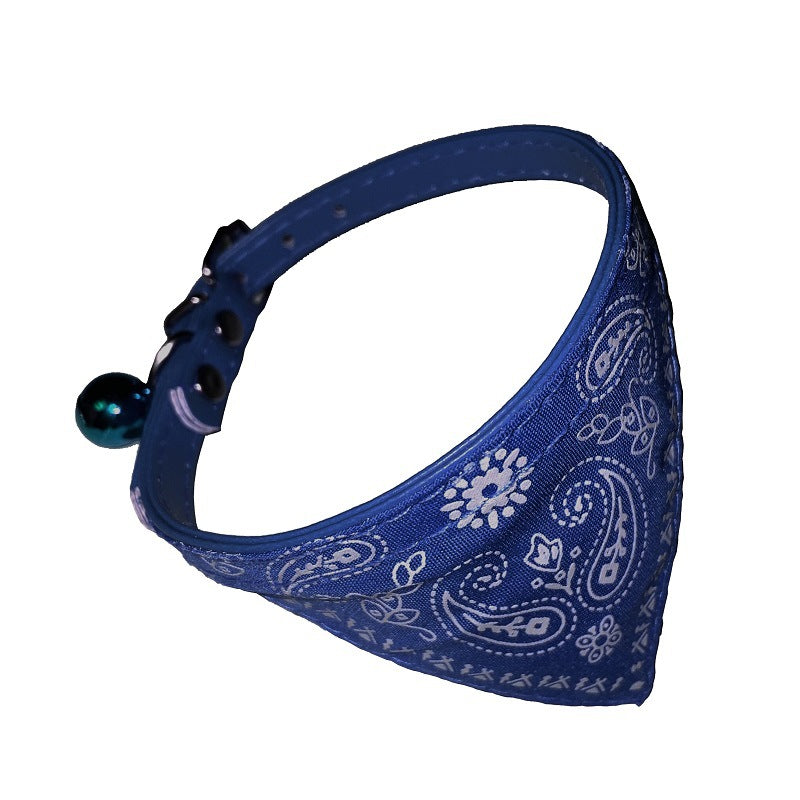 Pet Bell Triangular Binder Cat PU Collar Dog Saliva Towel Scarf For Small Dogs Pet Decorations