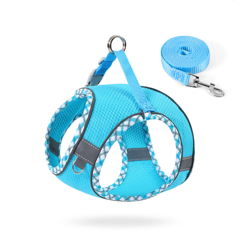 Dog Harness No-Pull Pet Harness With A Leash 1.2m Step In Dog Harness With Breathable Mesh And Quick-Release Buckle Reflective Outdoor Pet Vest For