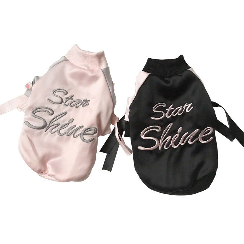 Dog Jacket Autumn Cat Satin Baseball Uniform British Short Kitten Cat Clothes