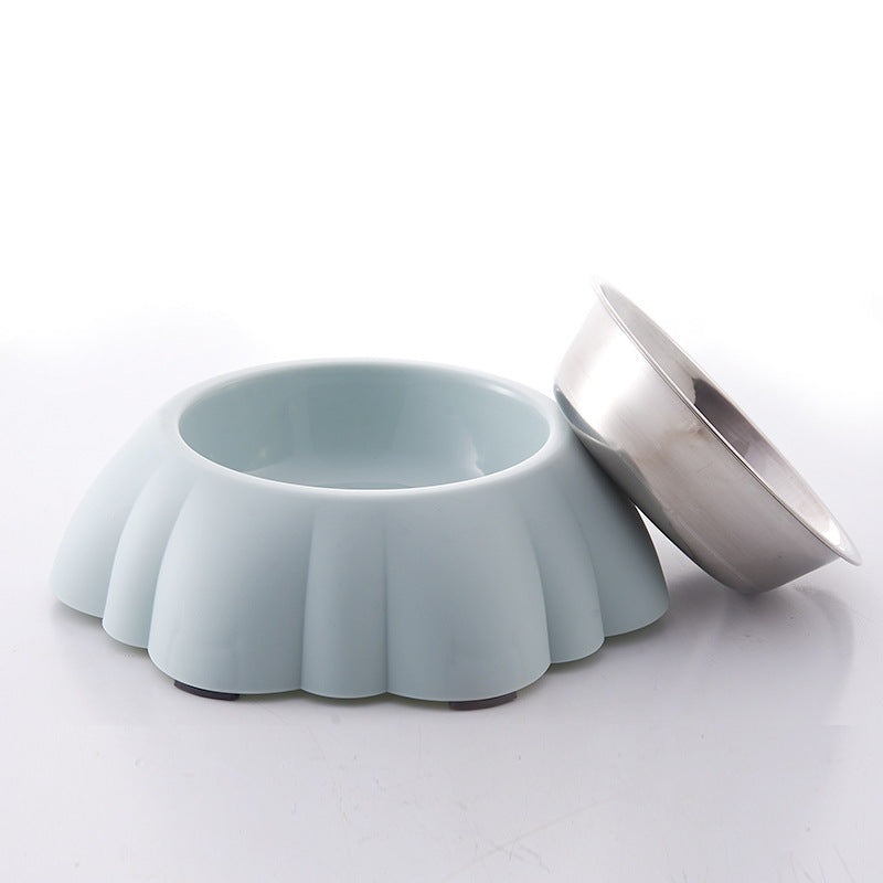 Pumpkin pet stainless steel plastic bowl
