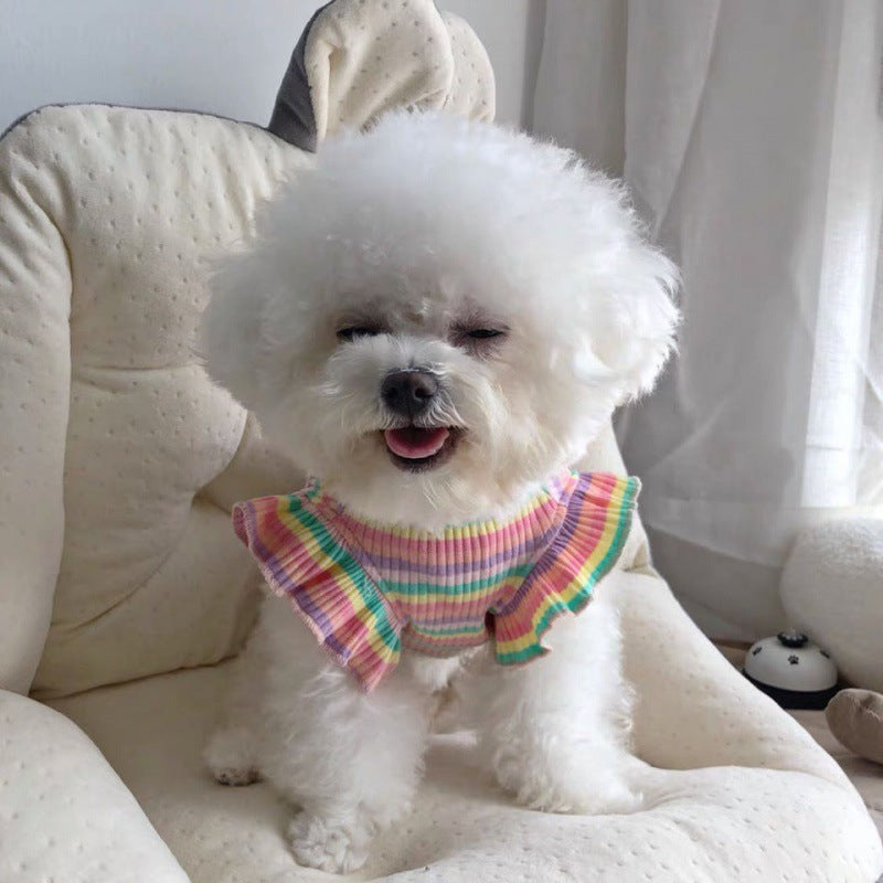 Dog Thin Striped T-Shirt Pet Sling Clothes