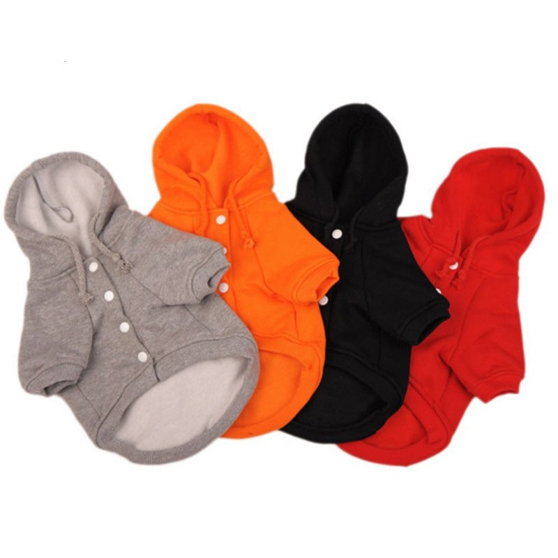 Fleece Hooded Sweater Dog Clothes Winter Hooded Jacket