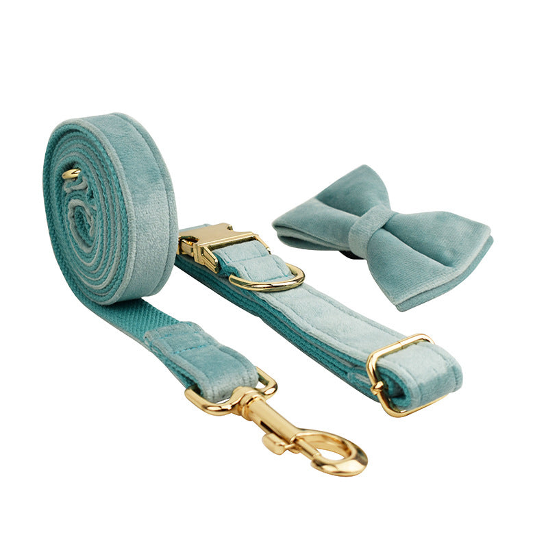 Velvet Pet Collar Traction Rope