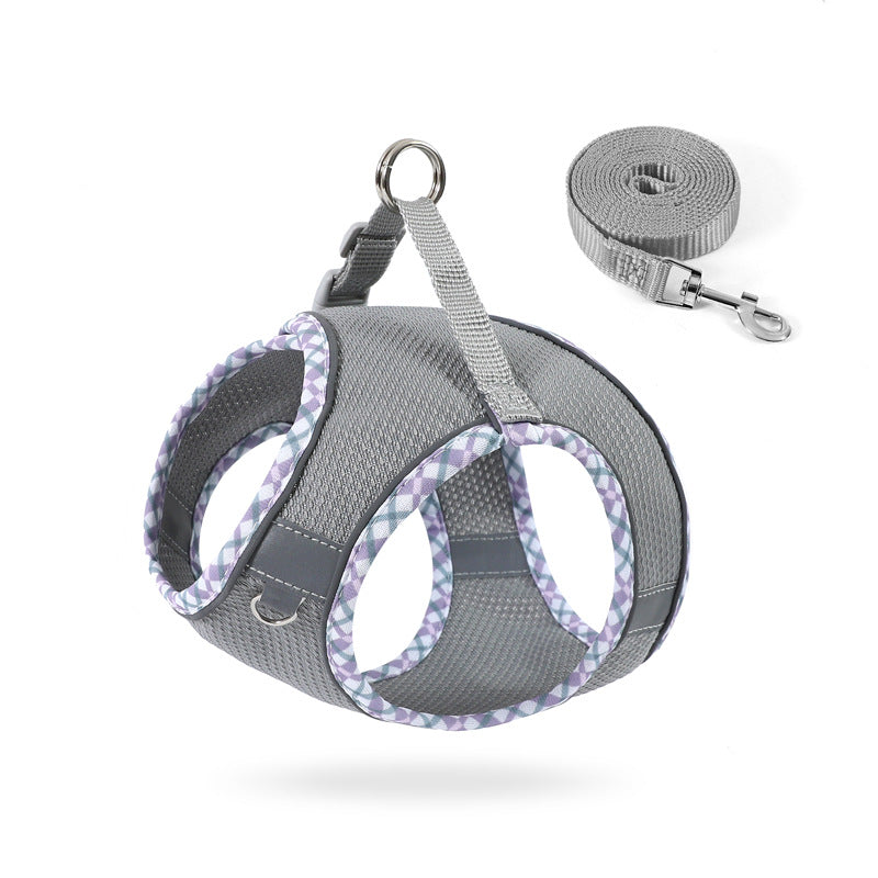 Dog Harness No-Pull Pet Harness With A Leash 1.2m Step In Dog Harness With Breathable Mesh And Quick-Release Buckle Reflective Outdoor Pet Vest For