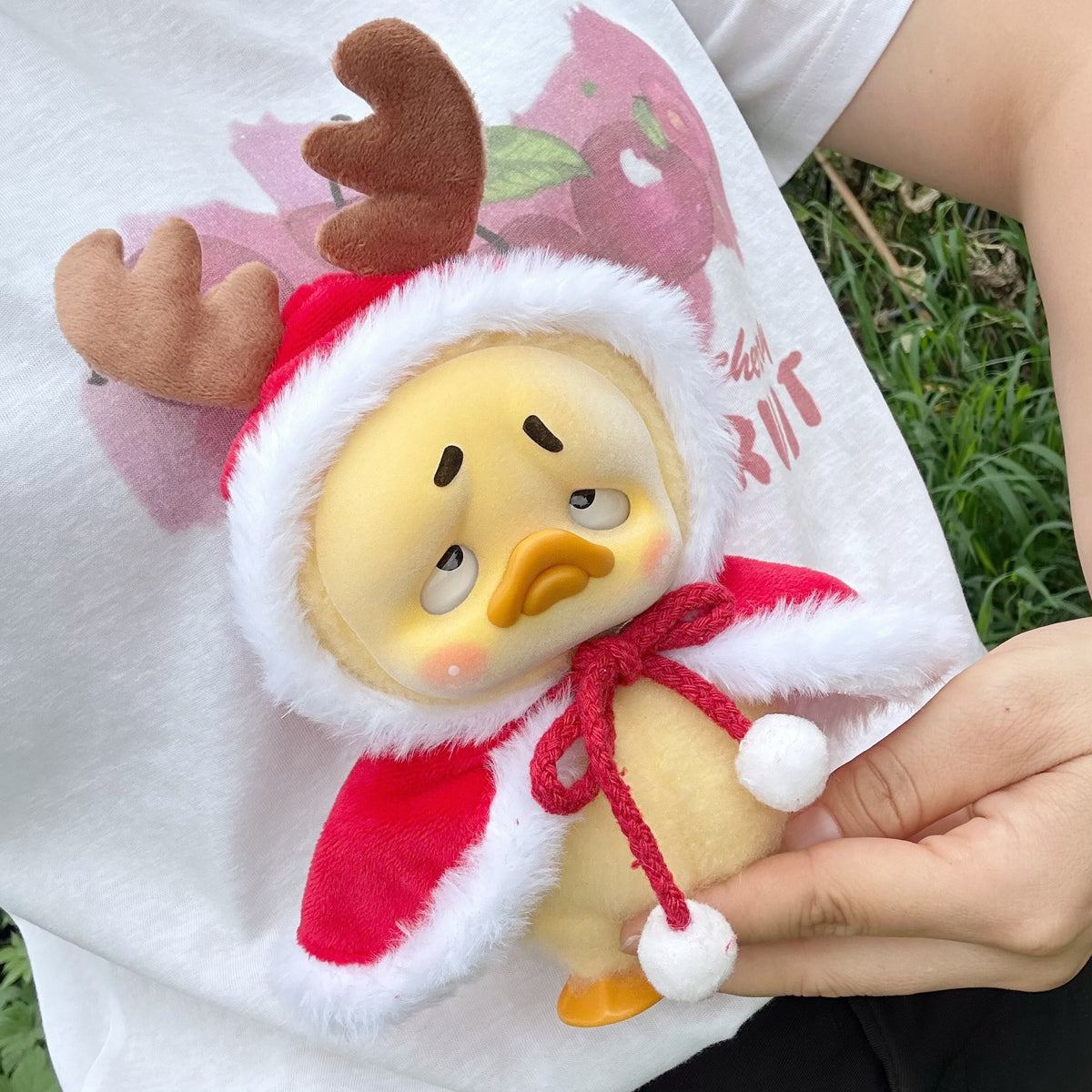 Annoying Duck Doll Clothes Antlers Cloak
