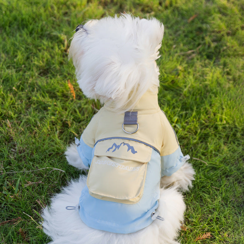 Dog Windbreaker, Autumn Outdoor Multi-color Three-proof Warm, Small And Medium-sized Dog, Xidao Di Two-legged Cotton Coat, Pet Clothing