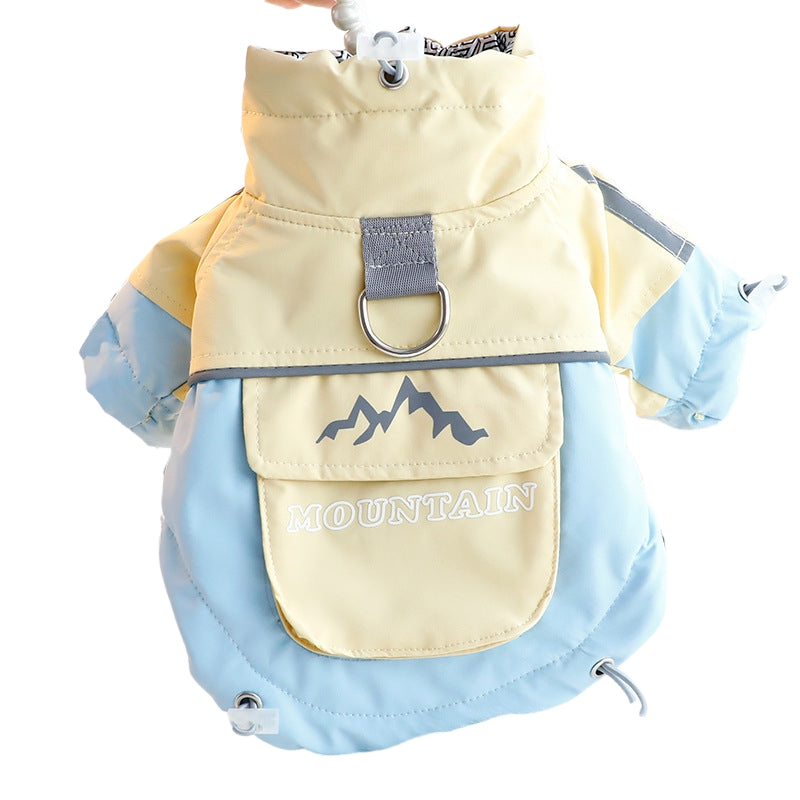 Dog Windbreaker, Autumn Outdoor Multi-color Three-proof Warm, Small And Medium-sized Dog, Xidao Di Two-legged Cotton Coat, Pet Clothing