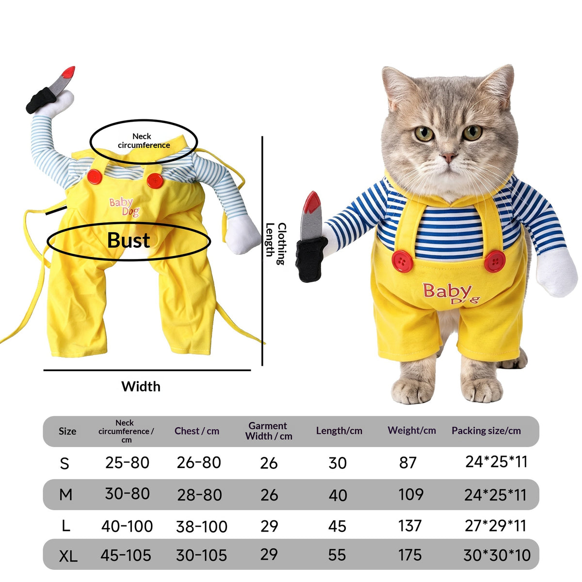 Pet Costume Cat Transformation Funny Holiday Dress-Up Outfit