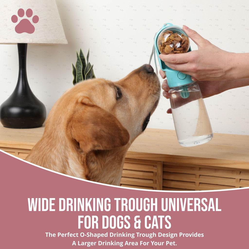 Leak Proof Portable Dog Water Bottle With Bowl Travel Pet Water Dispenser For Walking & Hiking Food Grade Plastic Choose From 3 Colors