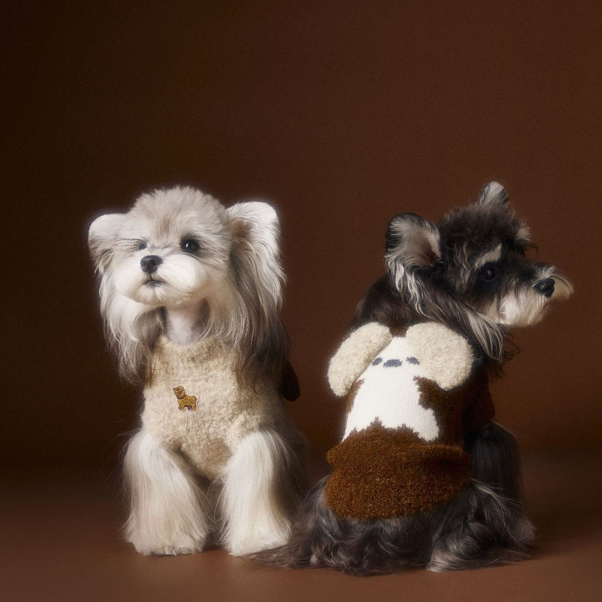 Autumn And Winter Sleeveless Teddy Schnauzer Bichon Puppy Head Three-dimensional Ear Sweater Vest