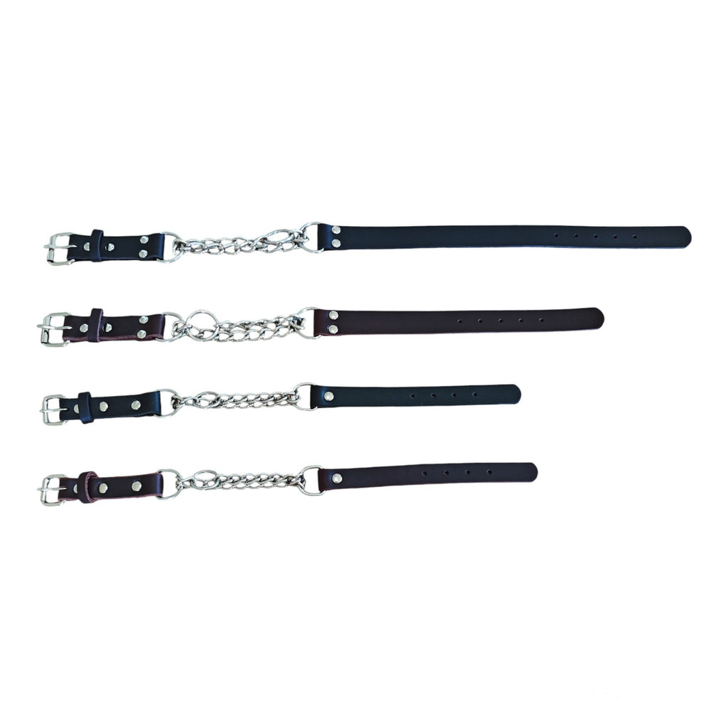 Stainless Steel Triangular Chain Half-P Leather Collar
