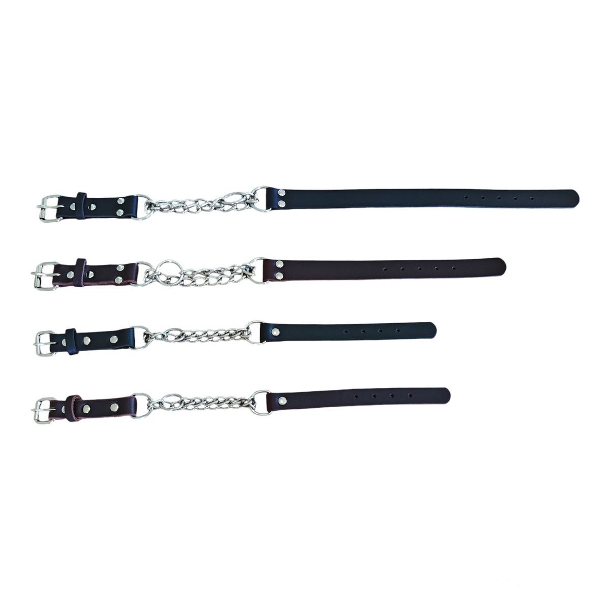 Stainless Steel Triangular Chain Half-P Leather Collar