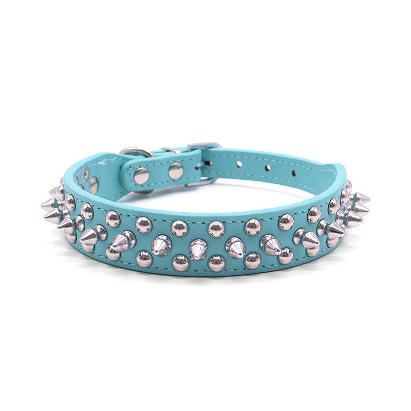 Small Spiked Black Dog Cat Collar For Small Medium Dogs Boy Male - Adjustable Studded Puppy Collars - Soft Padded Punk Leather Dog Collar For