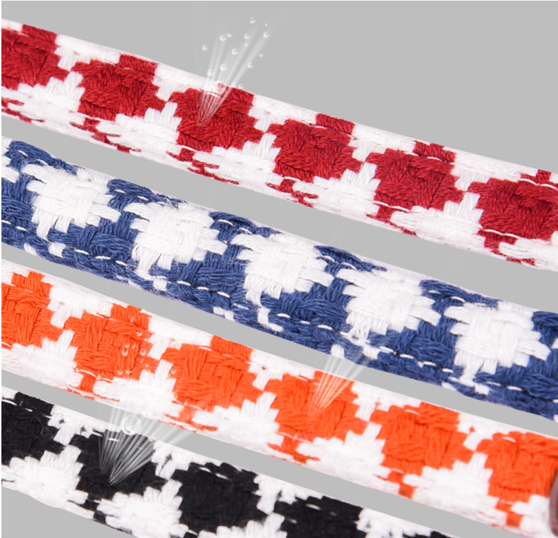 Soft Woven Prismatic Plaid Dog Collar