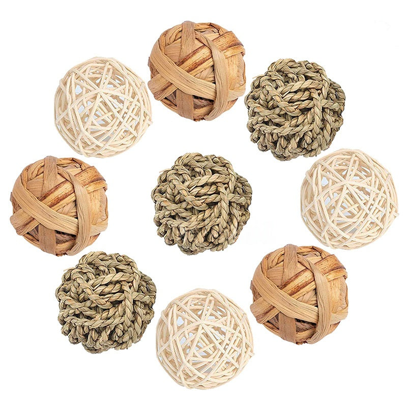 Natural Hand-woven Ball Rattan Ball Set