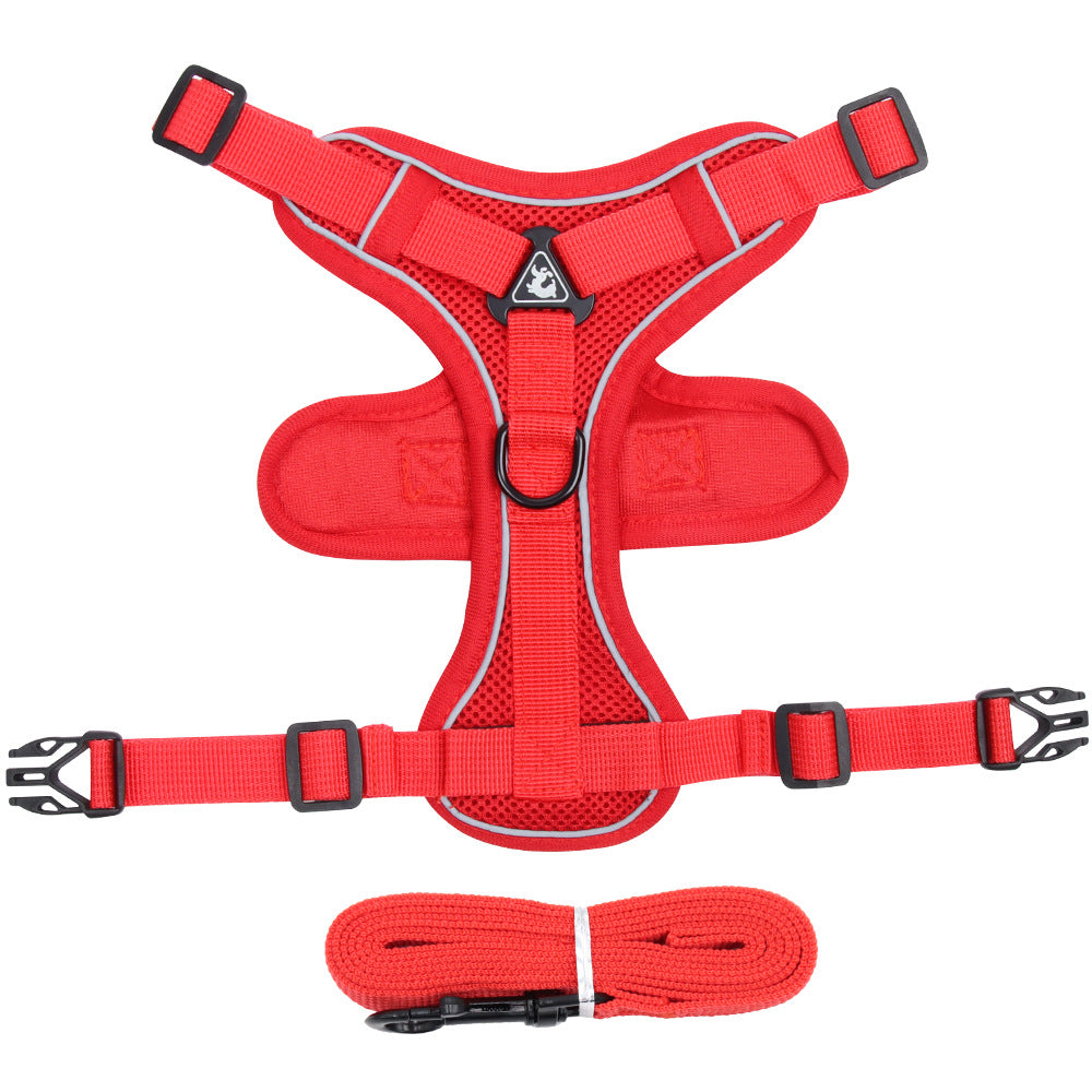 Large Cat Harness And Leash Set Escape Proof Adjustable Mesh Vest With Reflective Strips, No-Choke Soft Breathable Harness For Small Dog Big Kitten