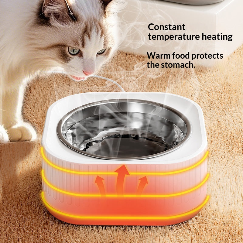 Simple Home-use Stainless Steel Water Bowl With Constant Temperature For Cats